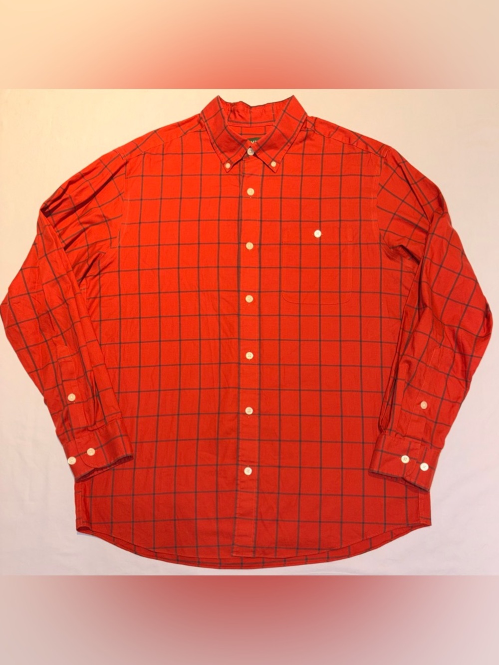 Orvis Men's Classic Fit Wrinkle-Free Stretch Windowpane Button Down Large